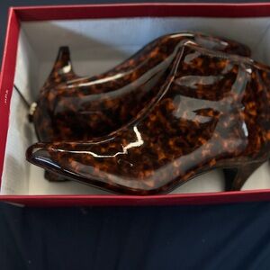 Animal Print Kitten Heel Booties